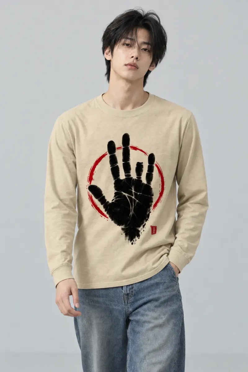 "Black Hand Circle" Unisex Longsleeve T-shirt | Gildan 2400
