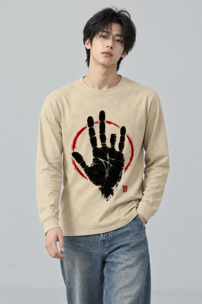 "Black Hand Circle" Unisex Longsleeve T-shirt