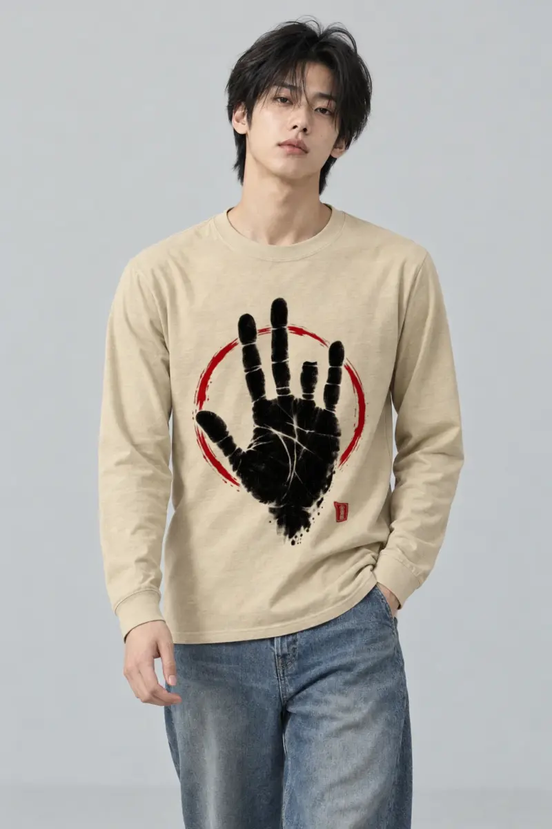 "Black Hand Circle" Unisex Longsleeve T-shirt