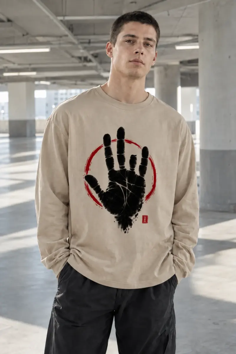 "Black Hand Circle" Unisex Longsleeve T-shirt | Gildan 2400