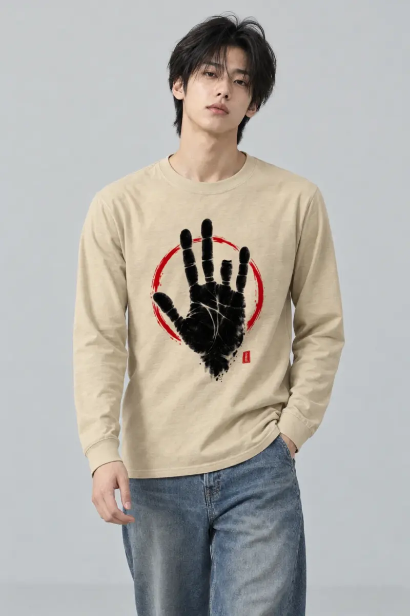 "Black Hand Circle" Unisex Longsleeve T-shirt