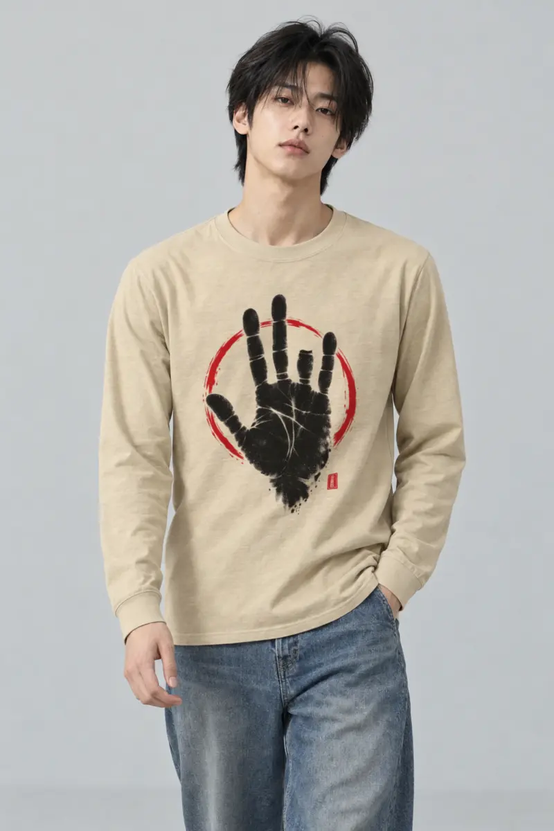 "Black Hand Circle" Unisex Longsleeve T-shirt