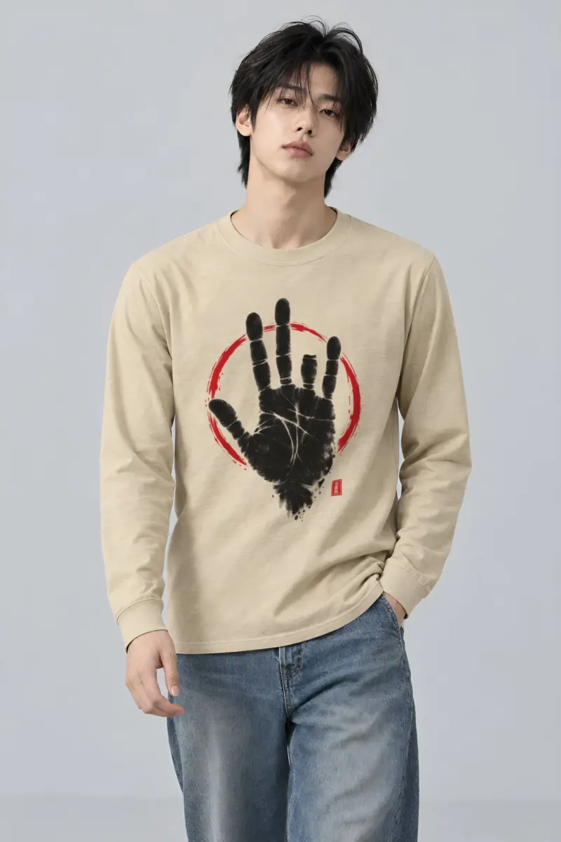 "Black Hand Circle" Unisex Longsleeve T-shirt