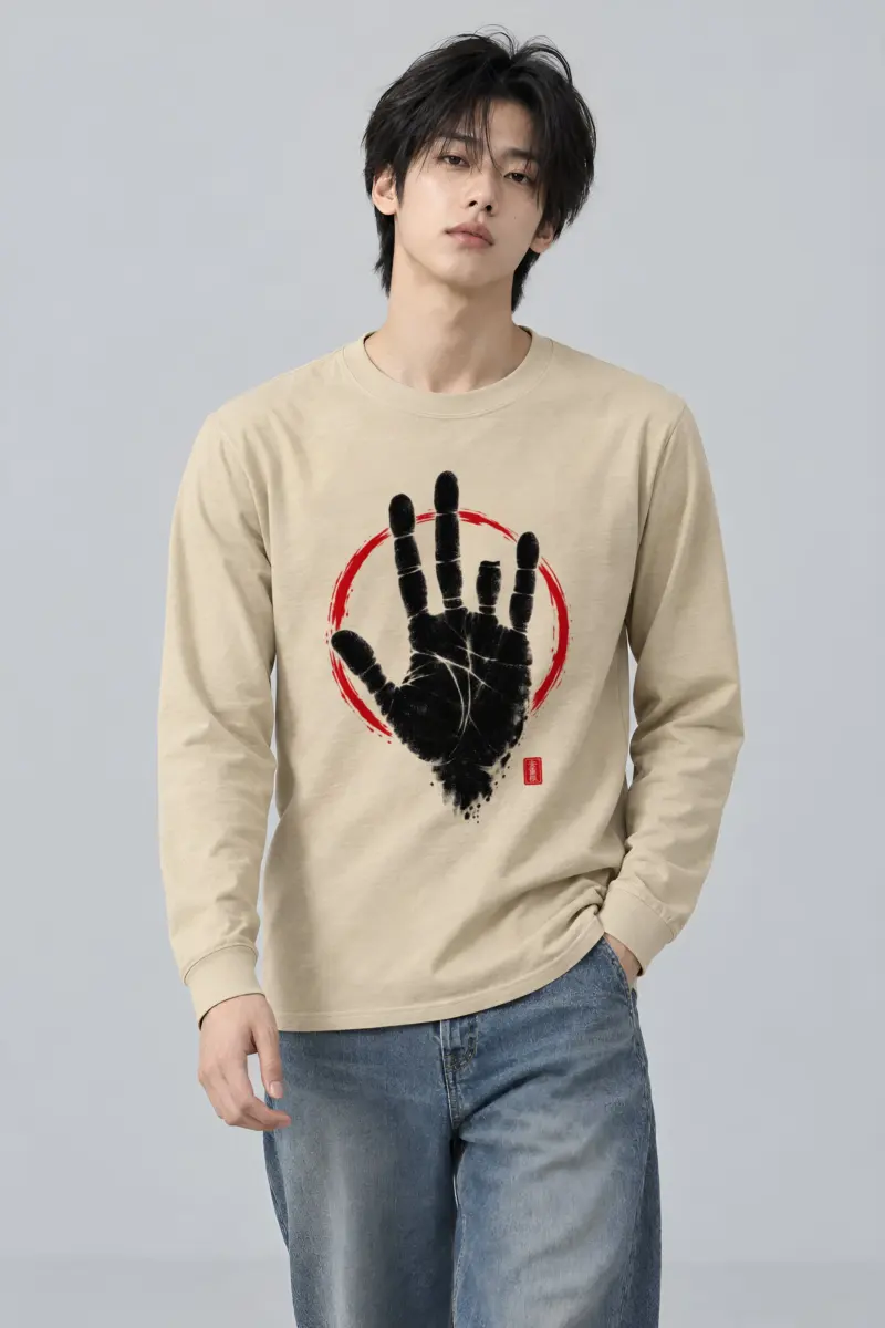 "Black Hand Circle" Unisex Longsleeve T-shirt