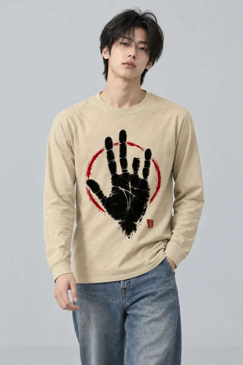 "Black Hand Circle" Unisex Longsleeve T-shirt