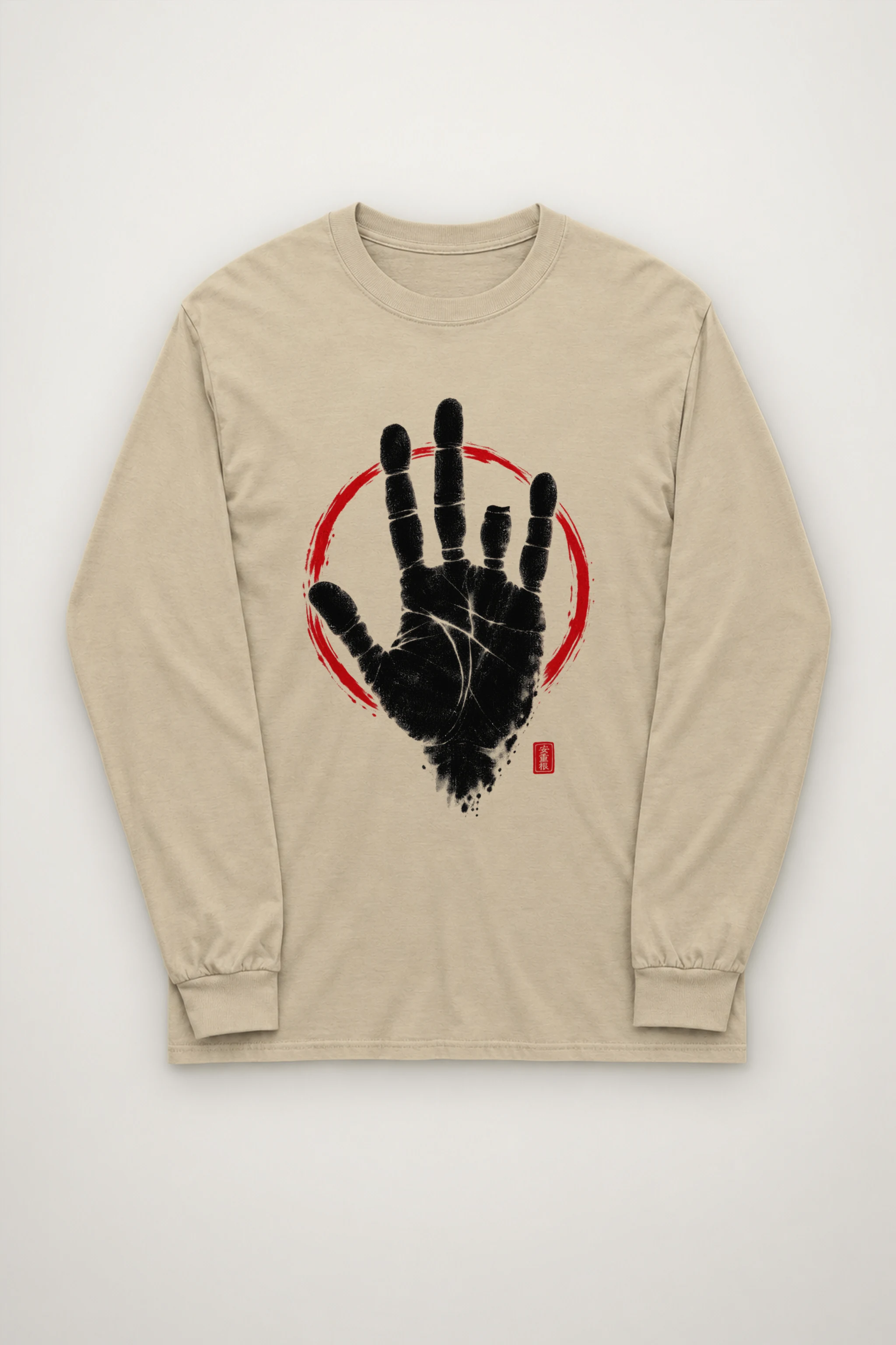 "Black Hand Circle" Unisex Longsleeve T-shirt
