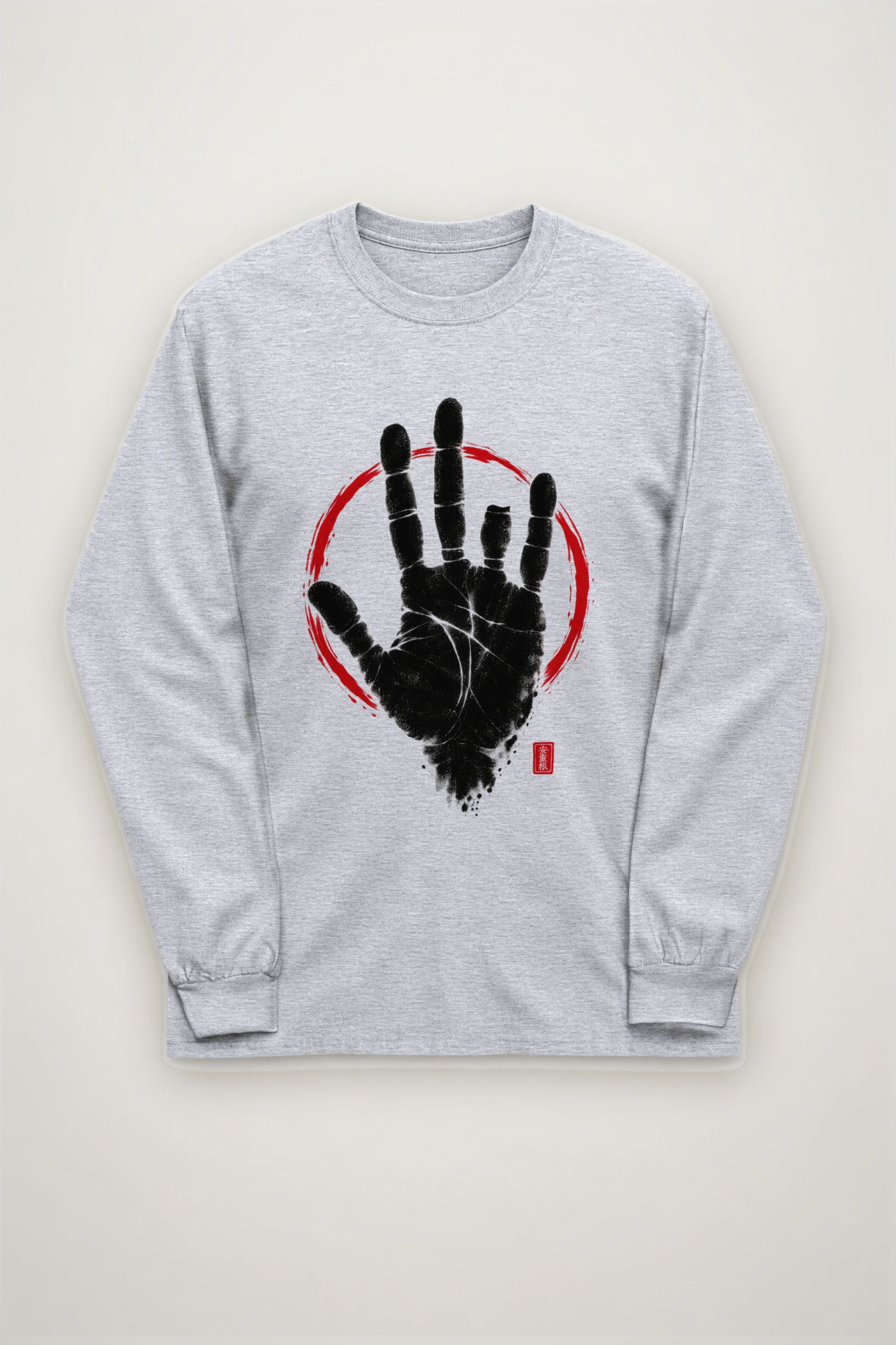 "Black Hand Circle" Unisex Longsleeve T-shirt