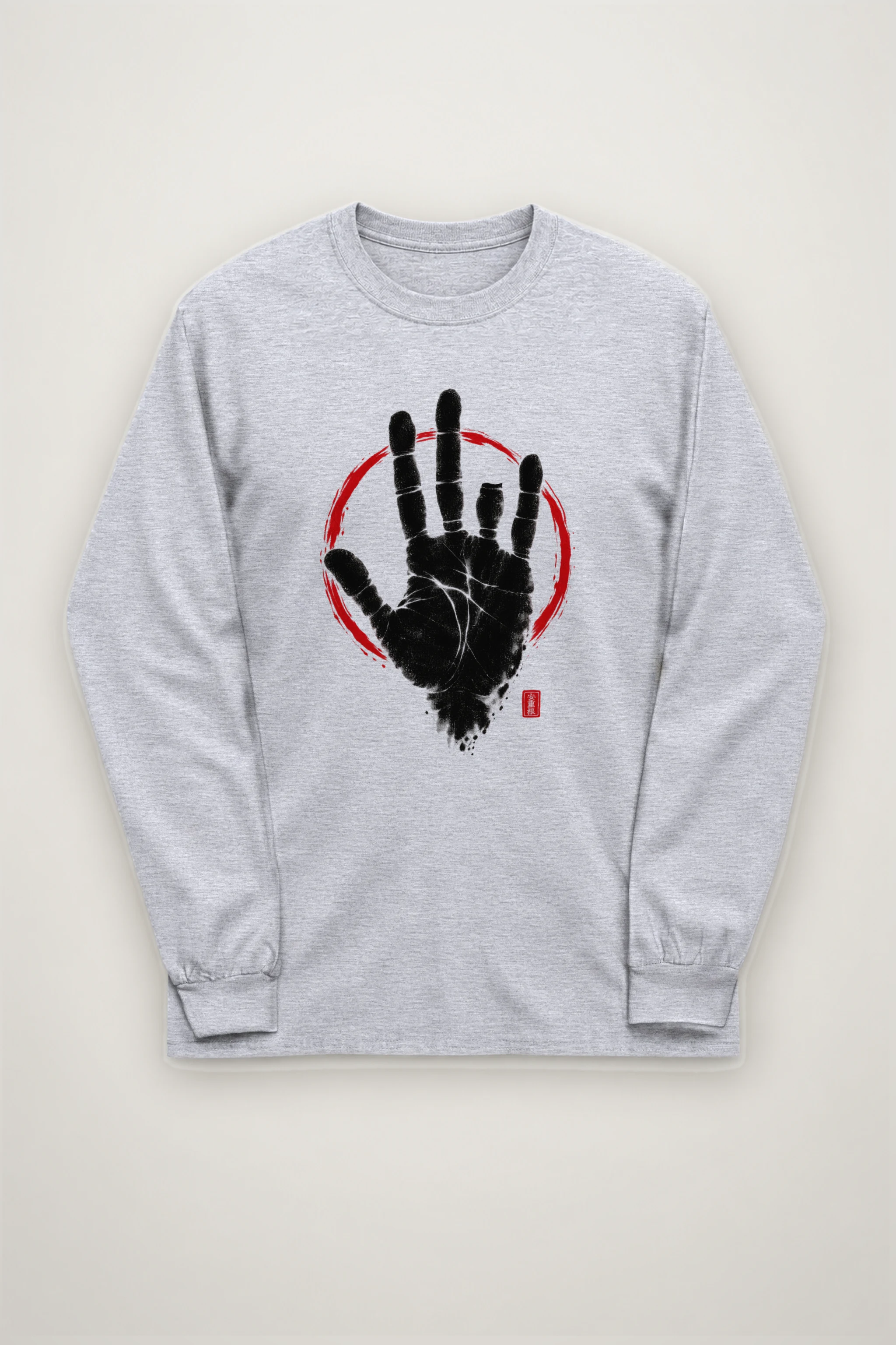 "Black Hand Circle" Unisex Longsleeve T-shirt