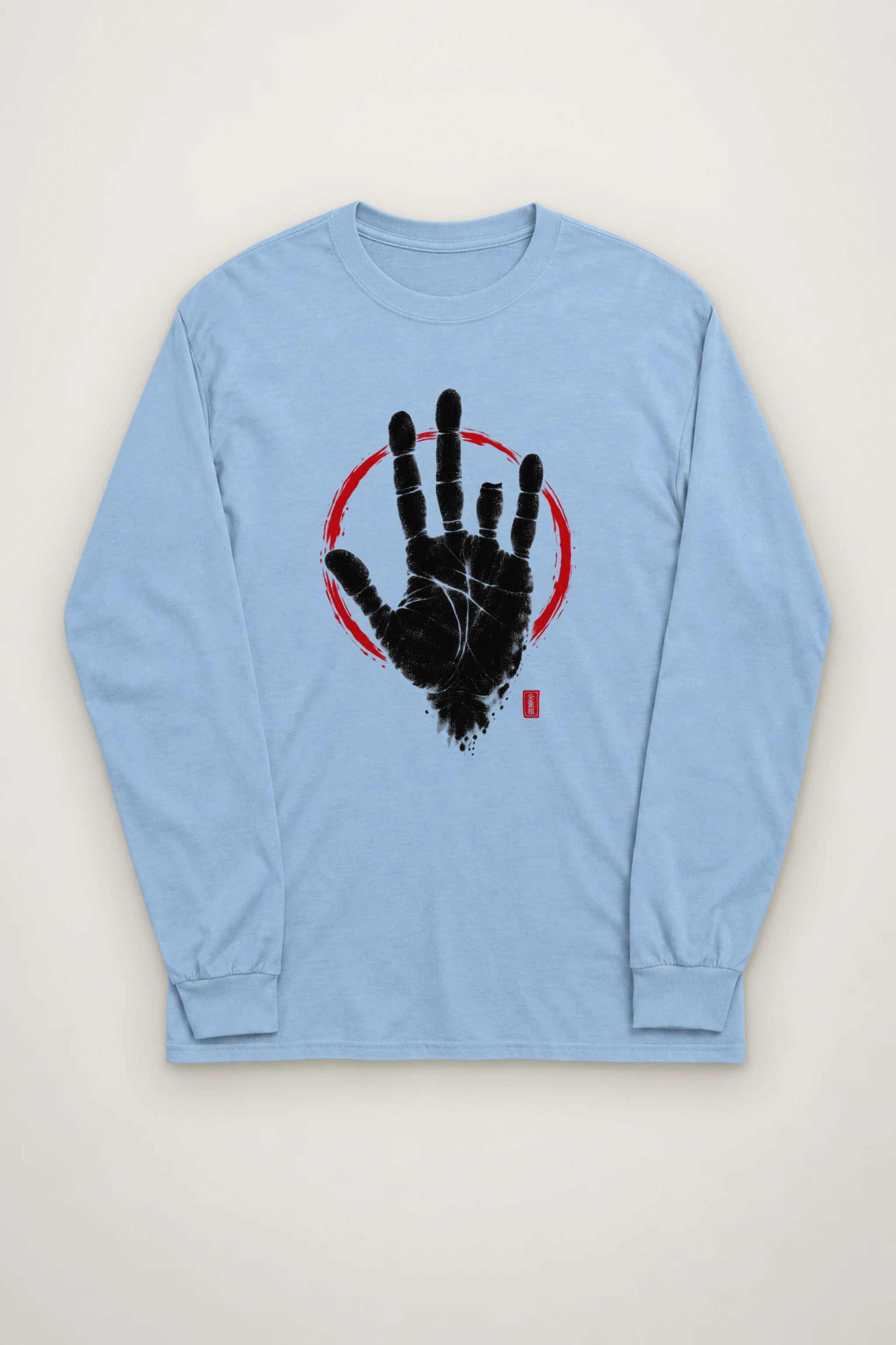 "Black Hand Circle" Unisex Longsleeve T-shirt