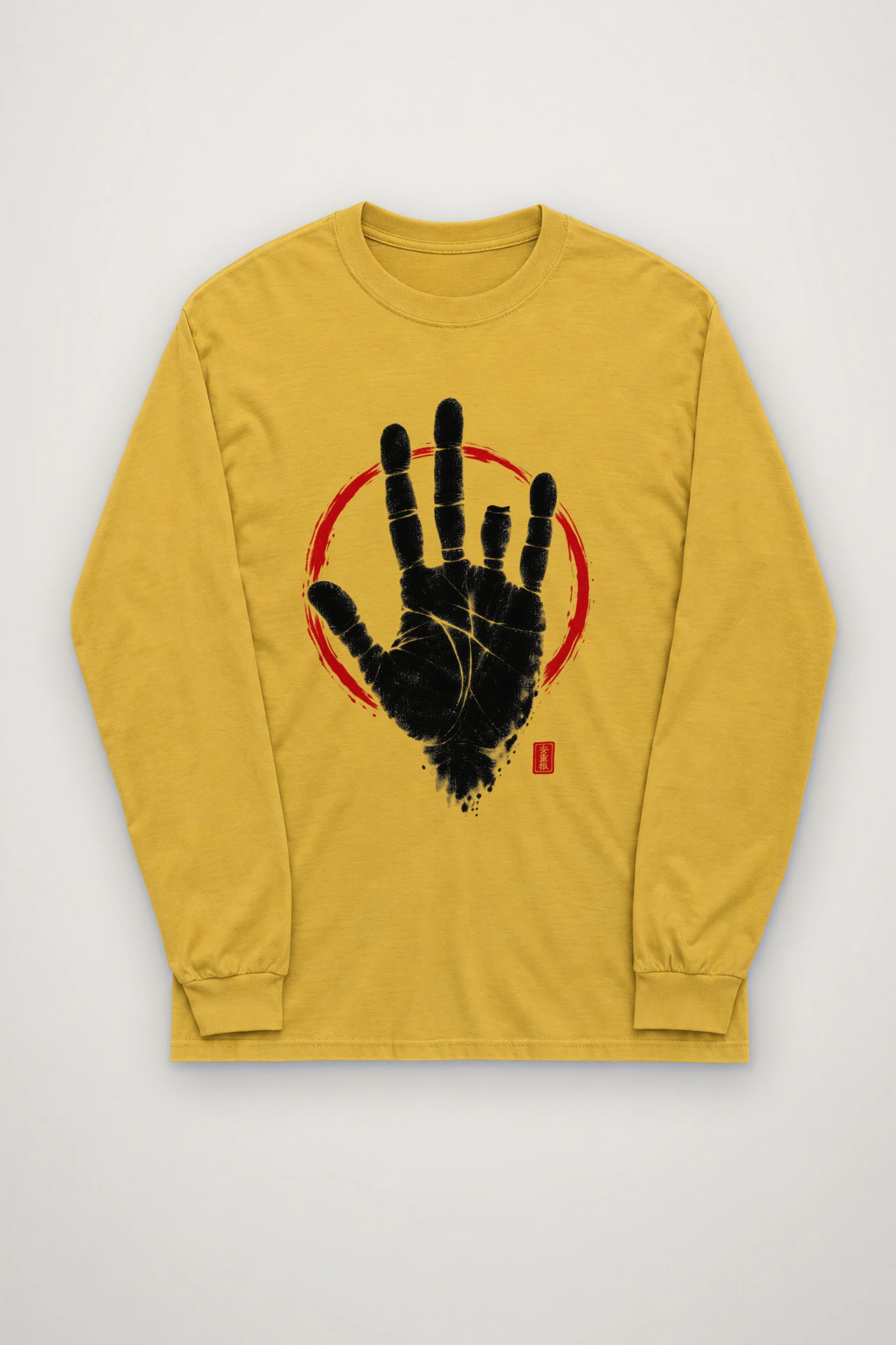 "Black Hand Circle" Unisex Longsleeve T-shirt
