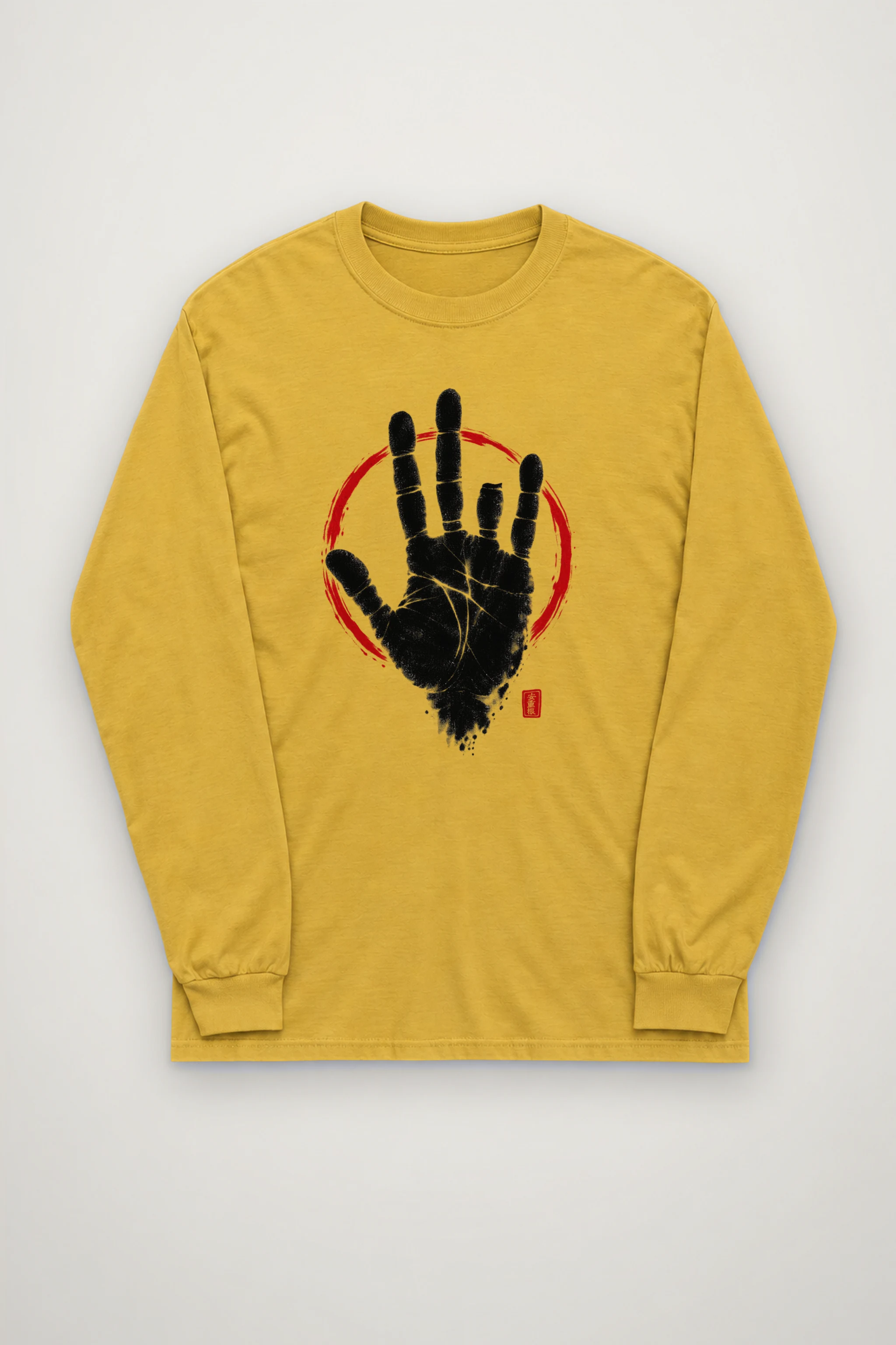 "Black Hand Circle" Unisex Longsleeve T-shirt