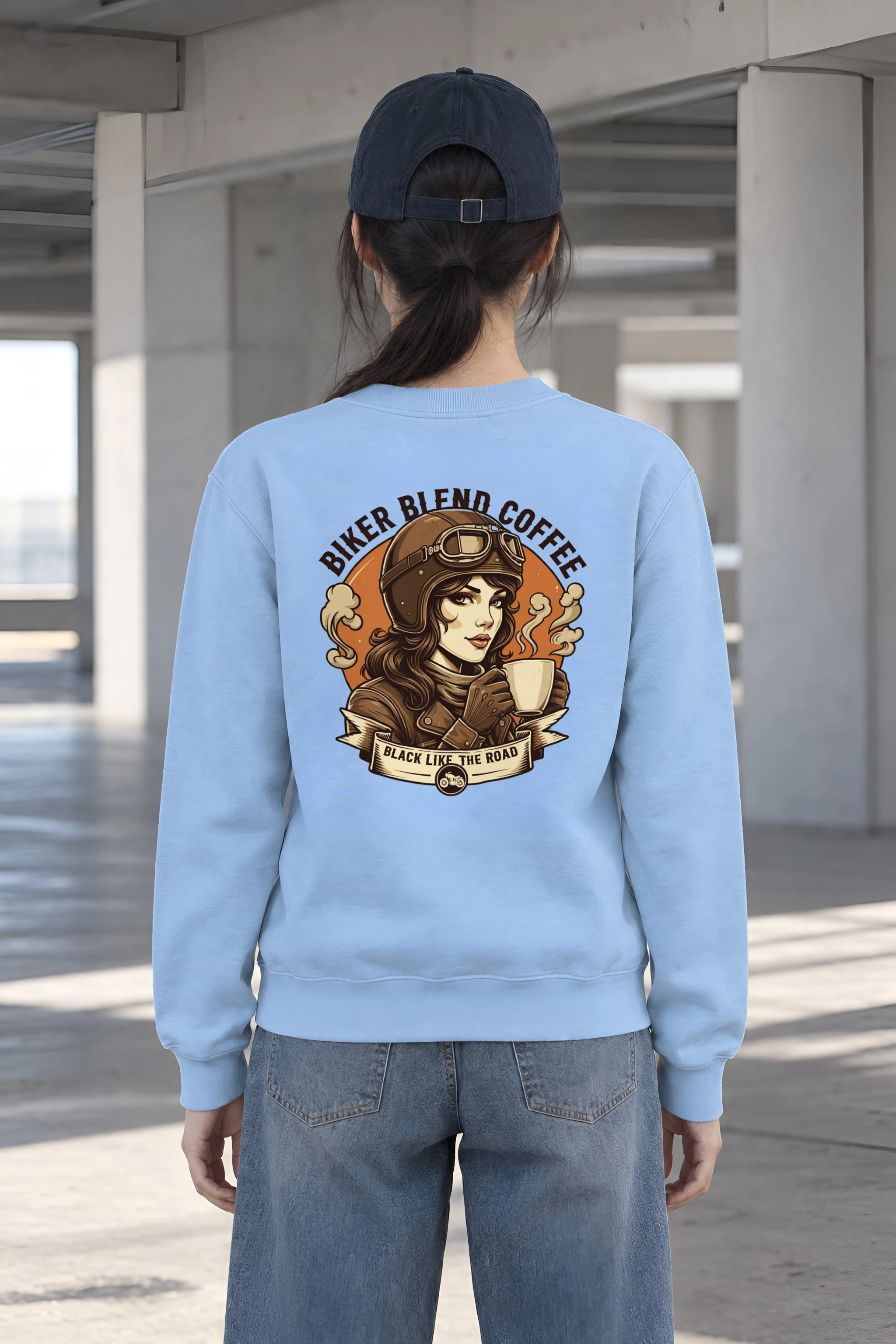 "Black Like The Road" Heavy Blend Unisex Crewneck Sweatshirt