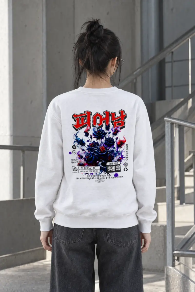 "Black Rose Warning" Heavy Blend Unisex Crewneck Sweatshirt