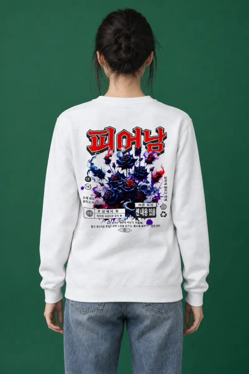 "Black Rose Warning" Heavy Blend Unisex Crewneck Sweatshirt