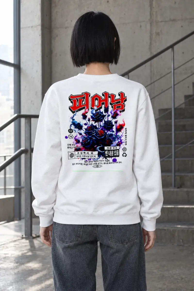 "Black Rose Warning" Heavy Blend Unisex Crewneck Sweatshirt | Gildan 18000