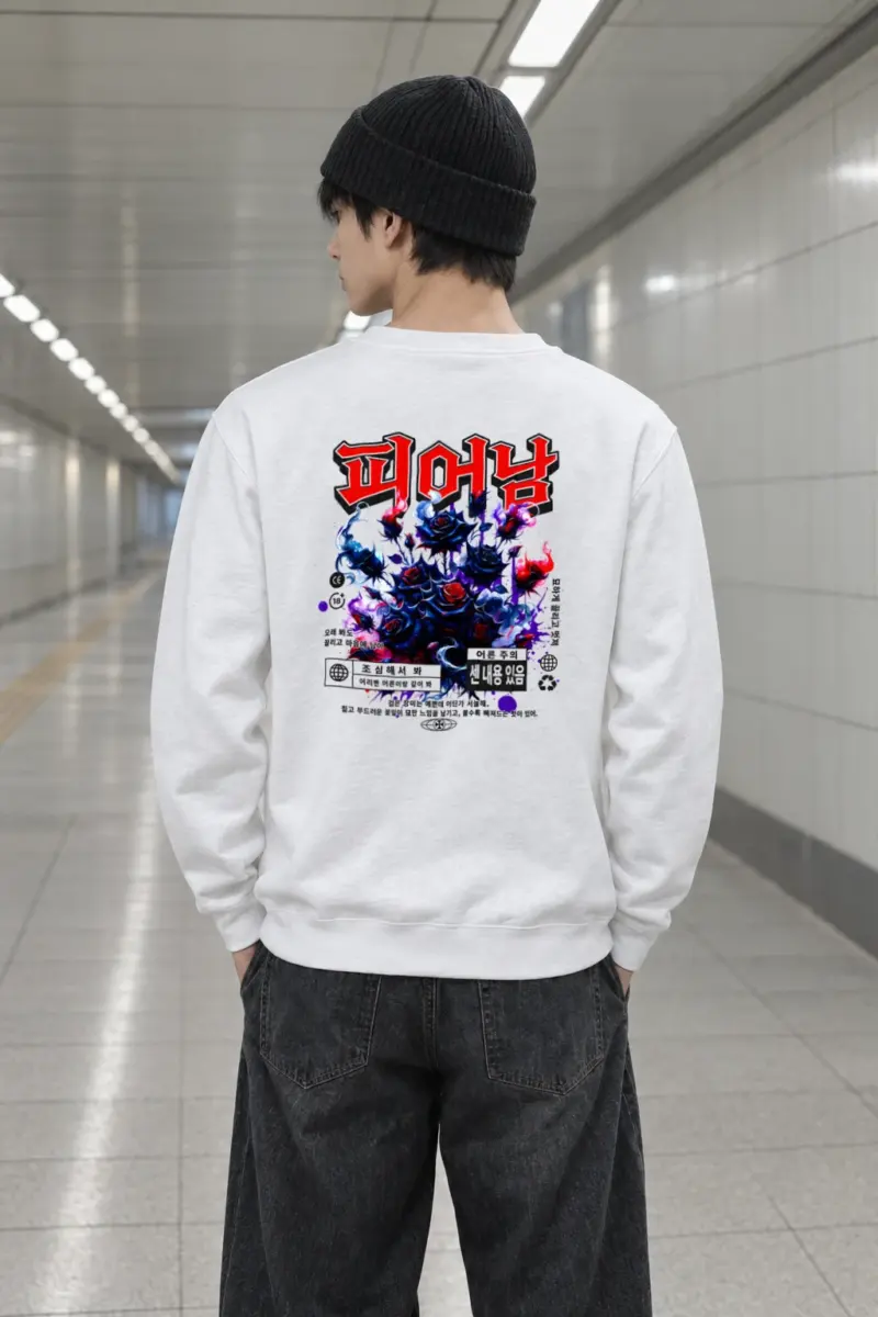 "Black Rose Warning" Heavy Blend Unisex Crewneck Sweatshirt