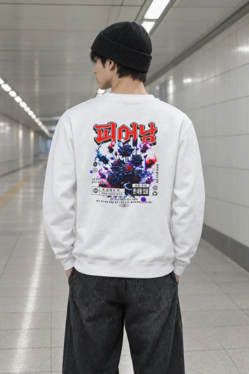 "Black Rose Warning" Heavy Blend Unisex Crewneck Sweatshirt