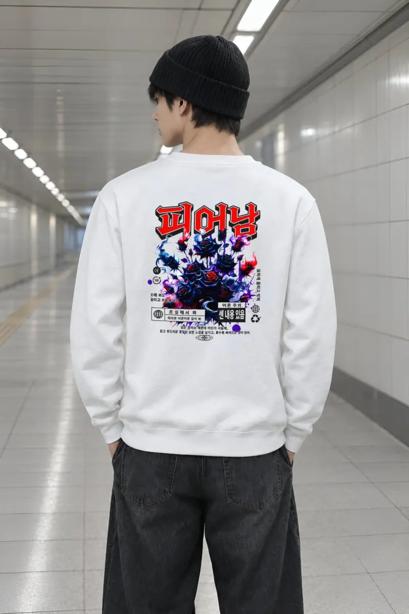 "Black Rose Warning" Heavy Blend Unisex Crewneck Sweatshirt