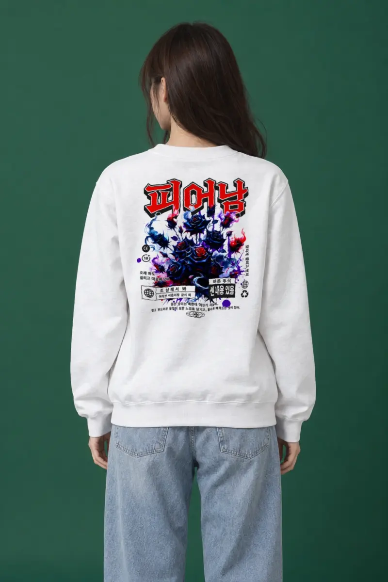 "Black Rose Warning" Heavy Blend Unisex Crewneck Sweatshirt | Gildan 18000