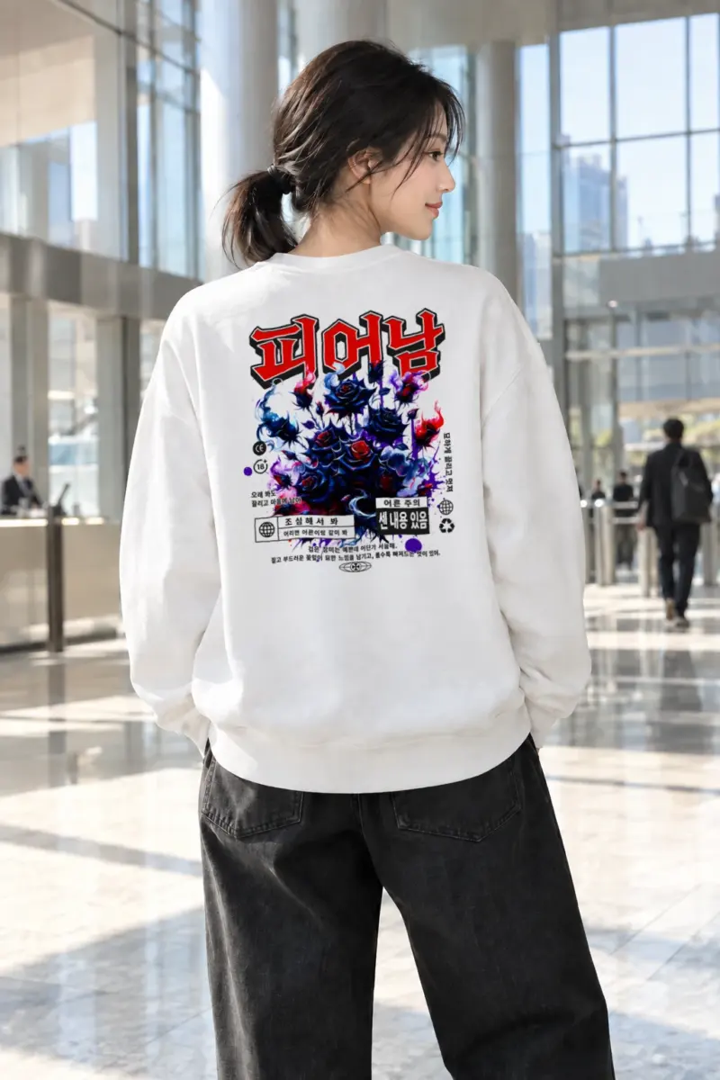 "Black Rose Warning" Heavy Blend Unisex Crewneck Sweatshirt | Gildan 18000