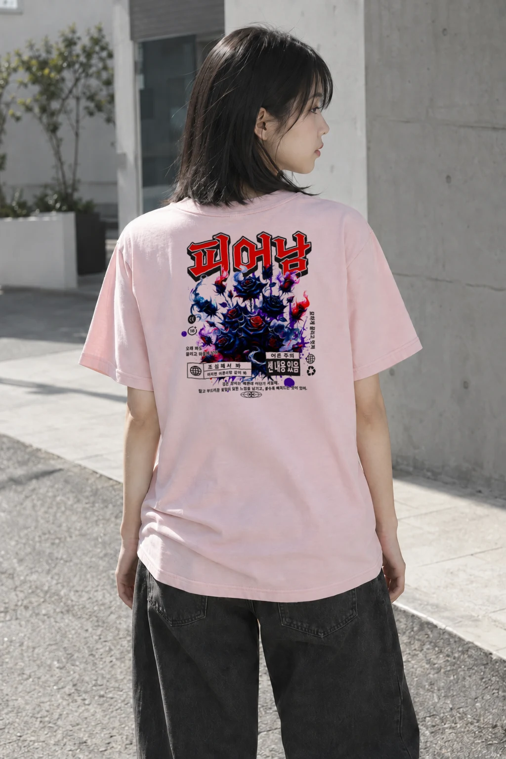 "Black Rose Warning" Heavyweight Unisex Crewneck T-shirt | Gildan 5000