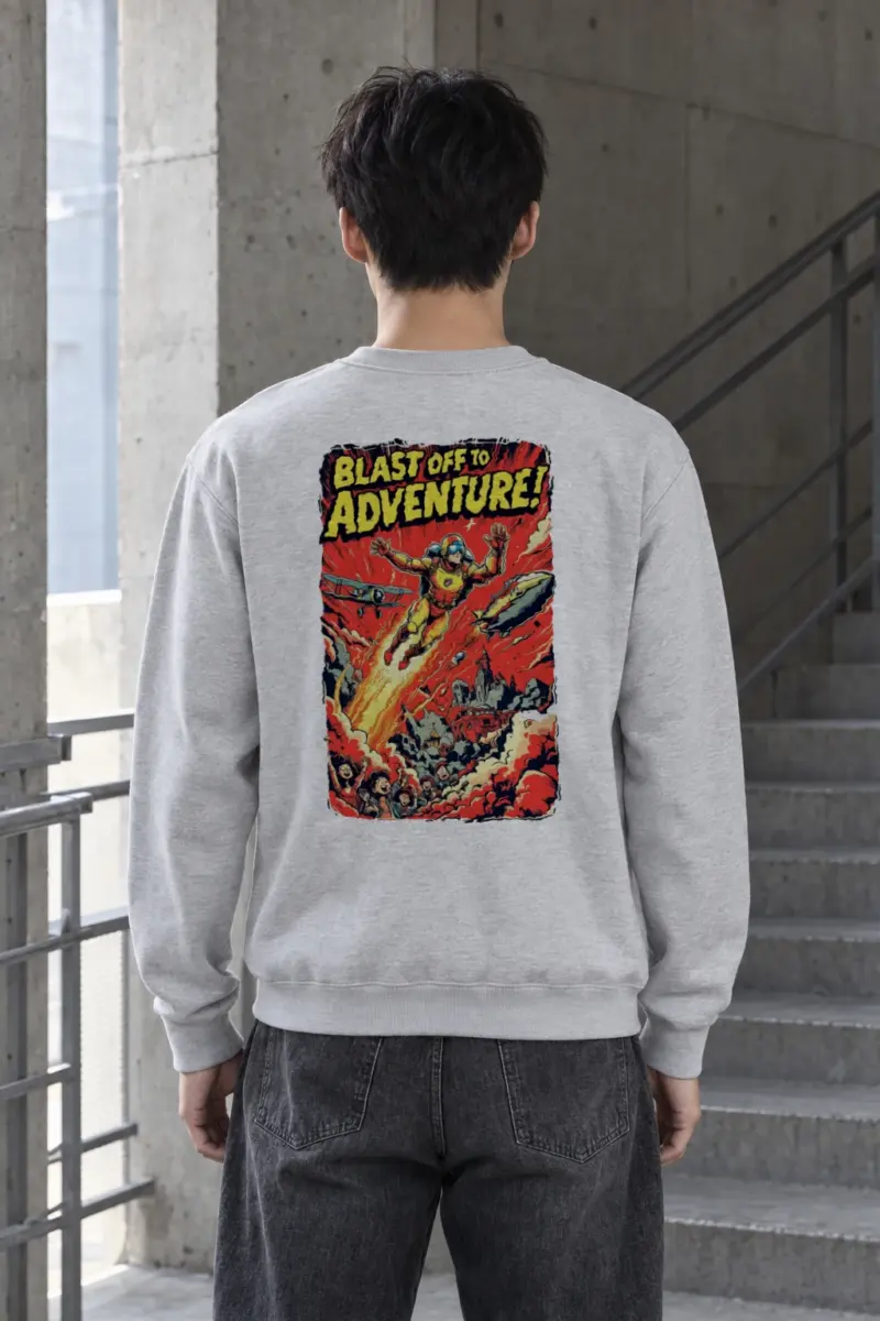 "Blast Off Adventure" Heavy Blend Unisex Crewneck Sweatshirt | Gildan 18000