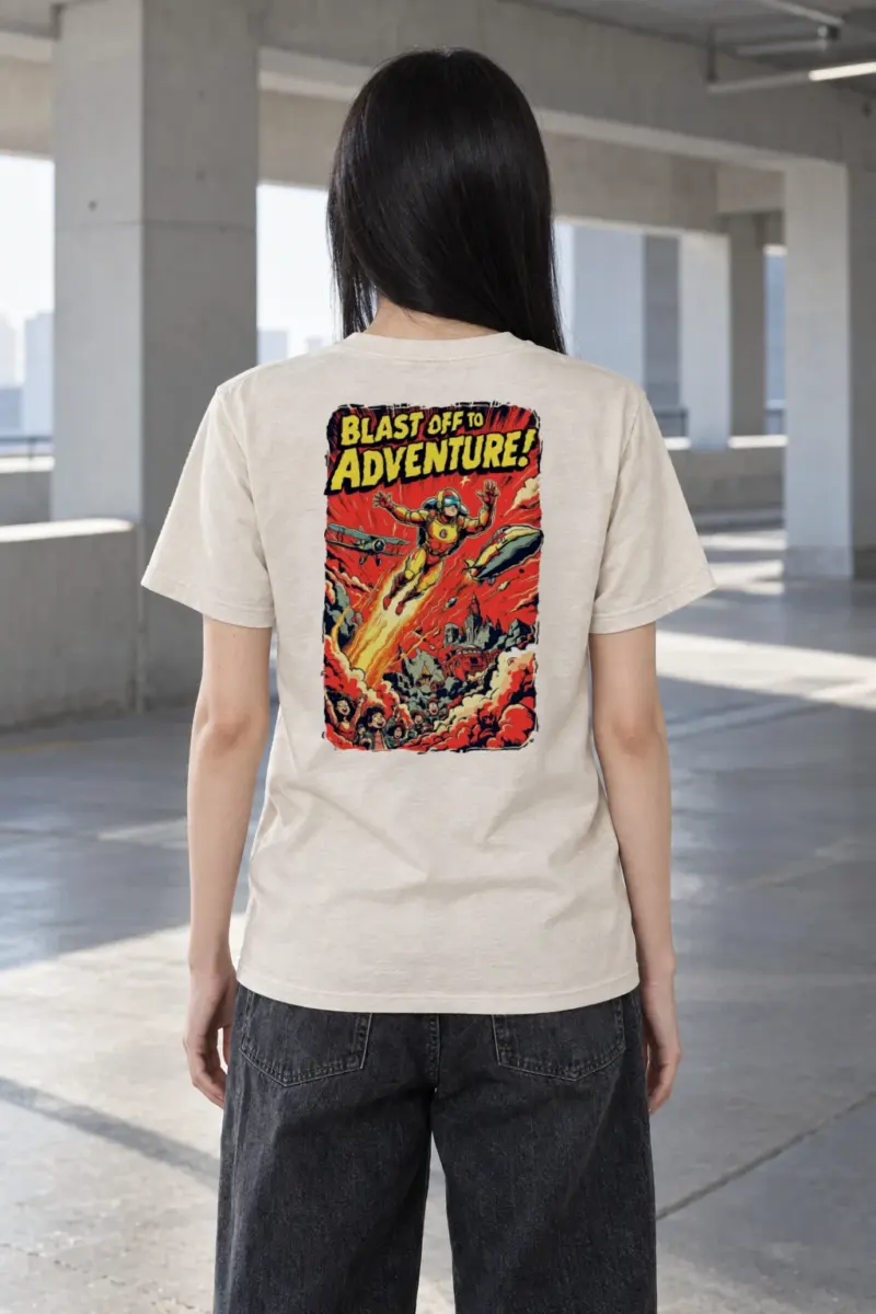 "Blast Off Adventure" Heavyweight Unisex Crewneck T-shirt | Gildan 5000