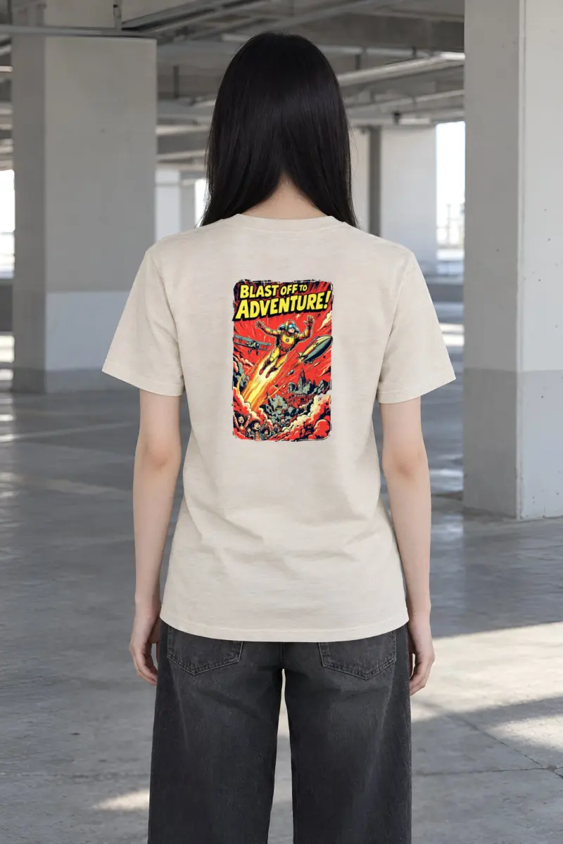 "Blast Off Adventure" Heavyweight Unisex Crewneck T-shirt