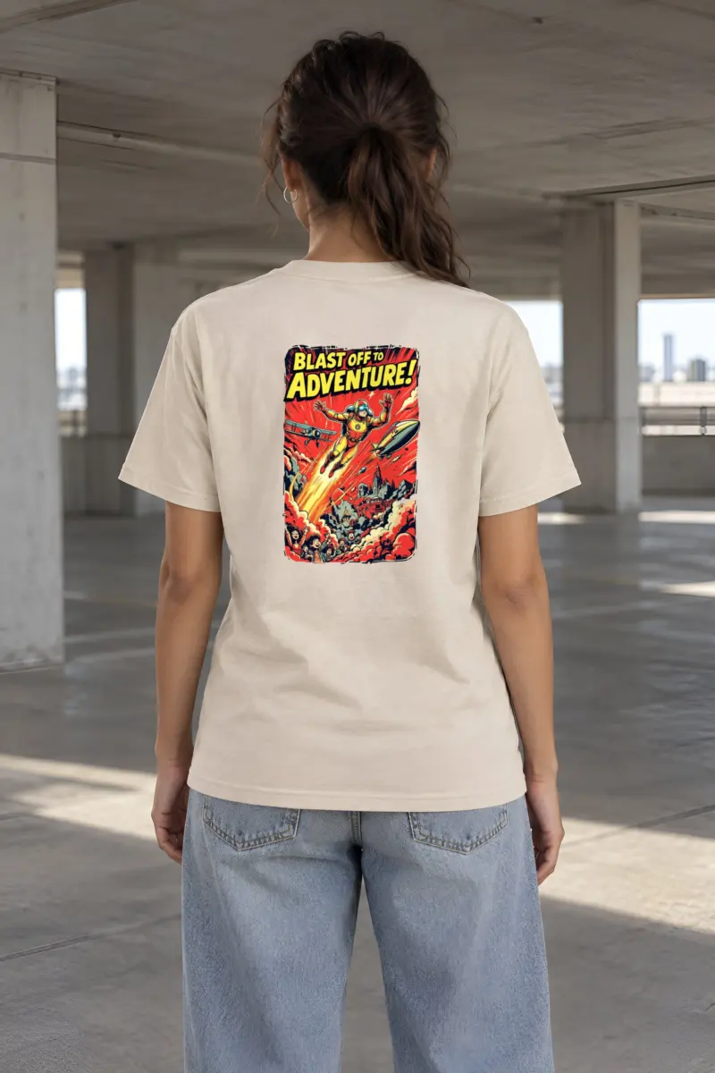 "Blast Off Adventure" Heavyweight Unisex Crewneck T-shirt