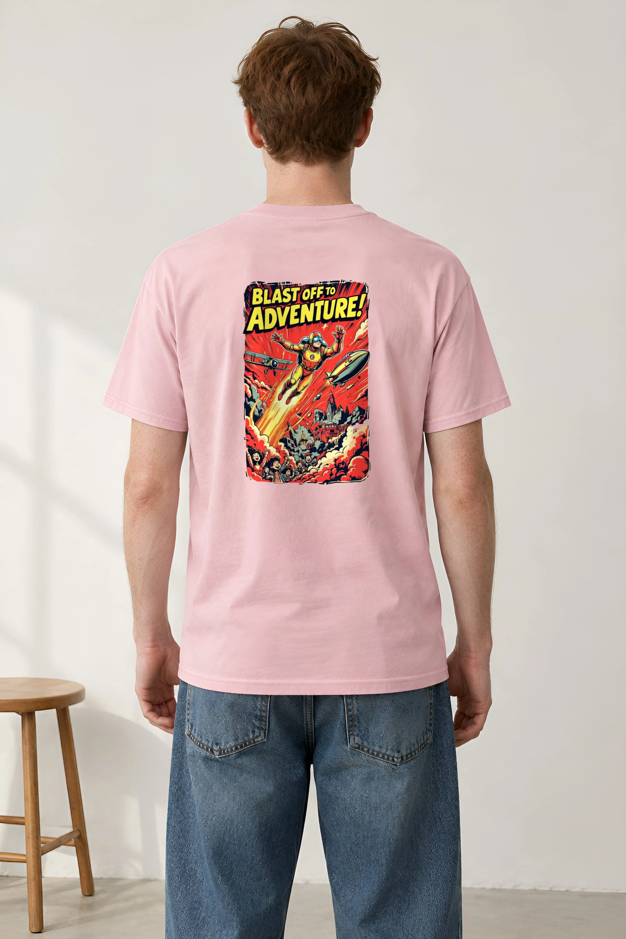 "Blast Off Adventure" Heavyweight Unisex Crewneck T-shirt
