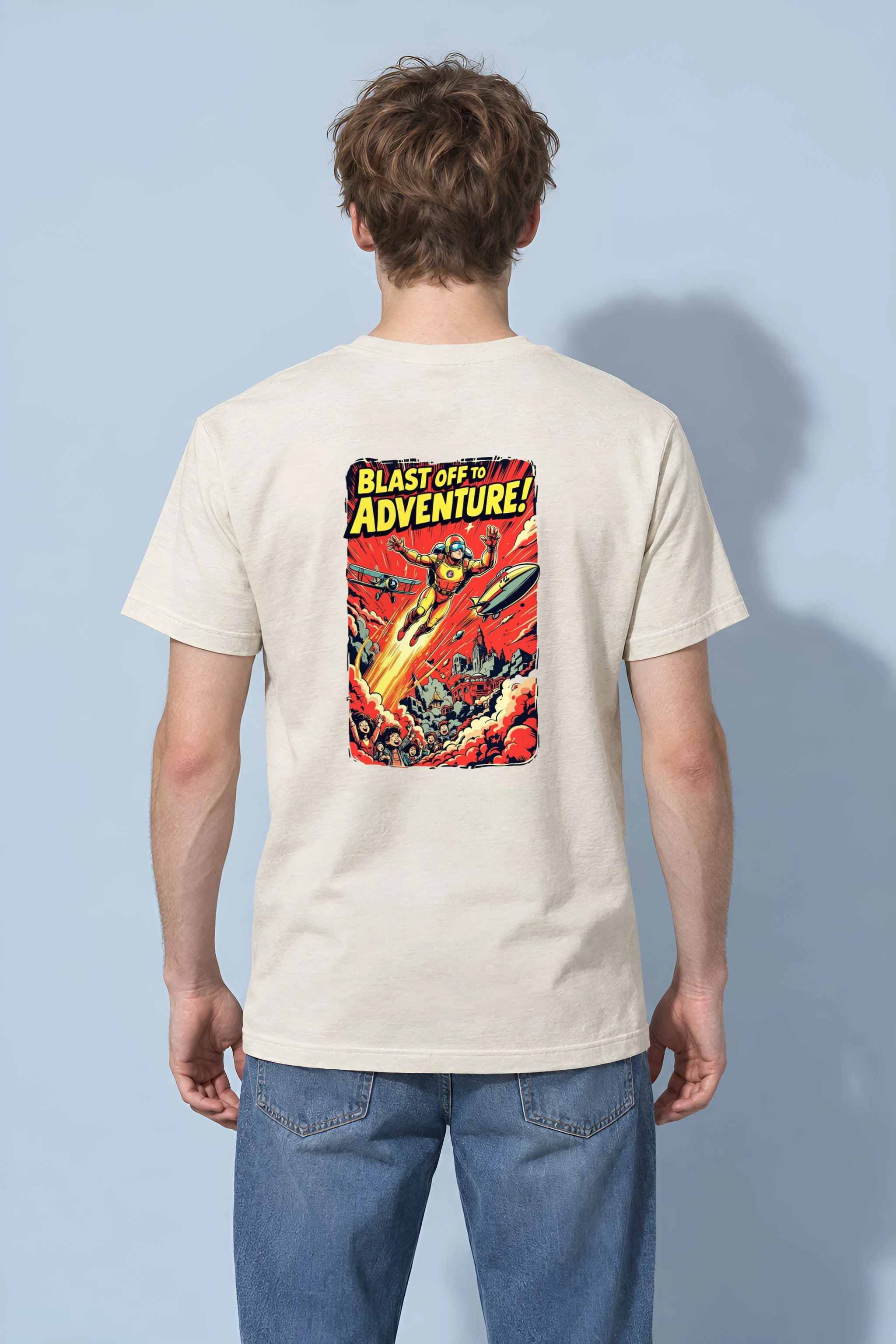 "Blast Off Adventure" Heavyweight Unisex Crewneck T-shirt