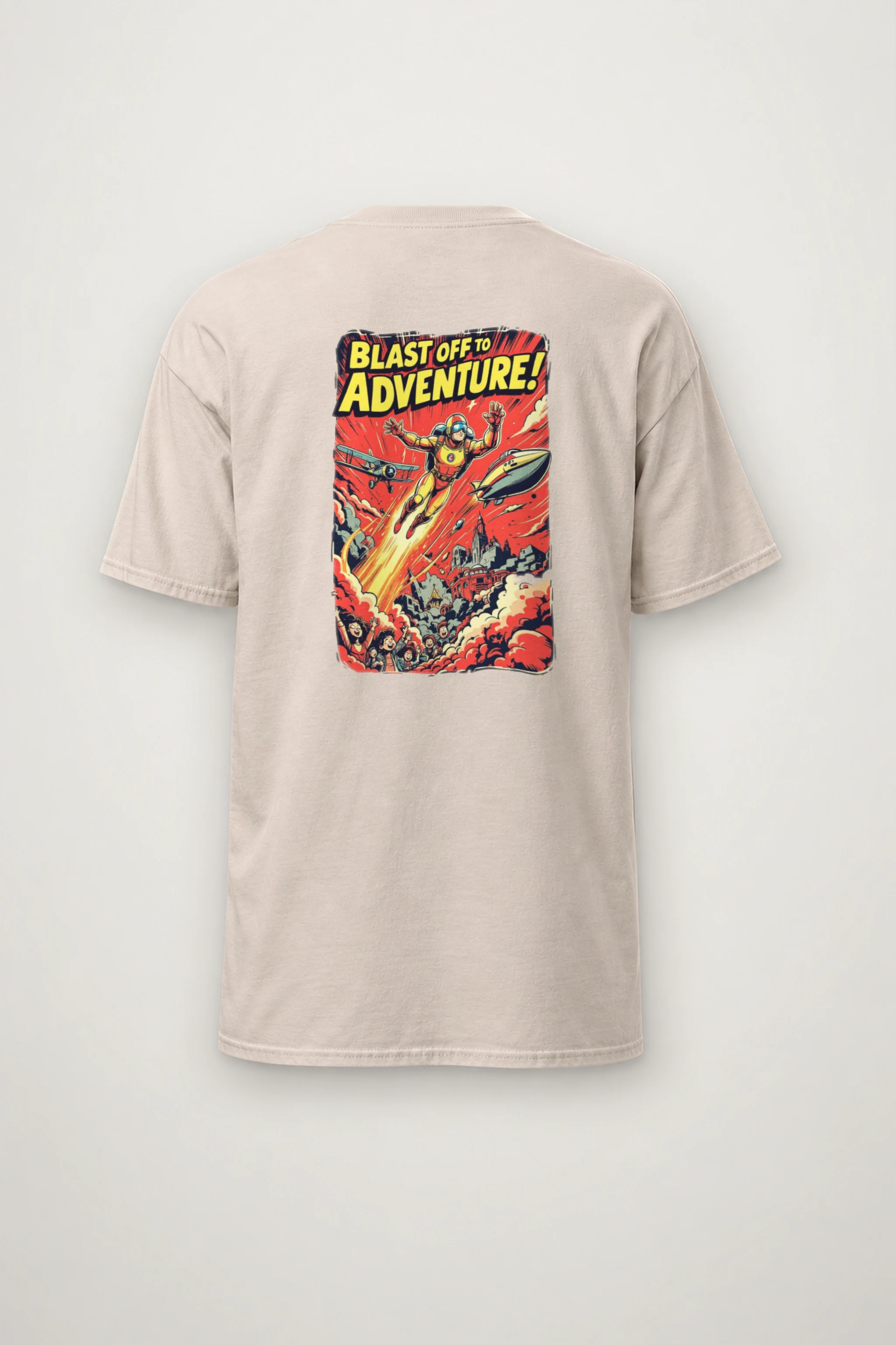 "Blast Off Adventure" Heavyweight Unisex Crewneck T-shirt