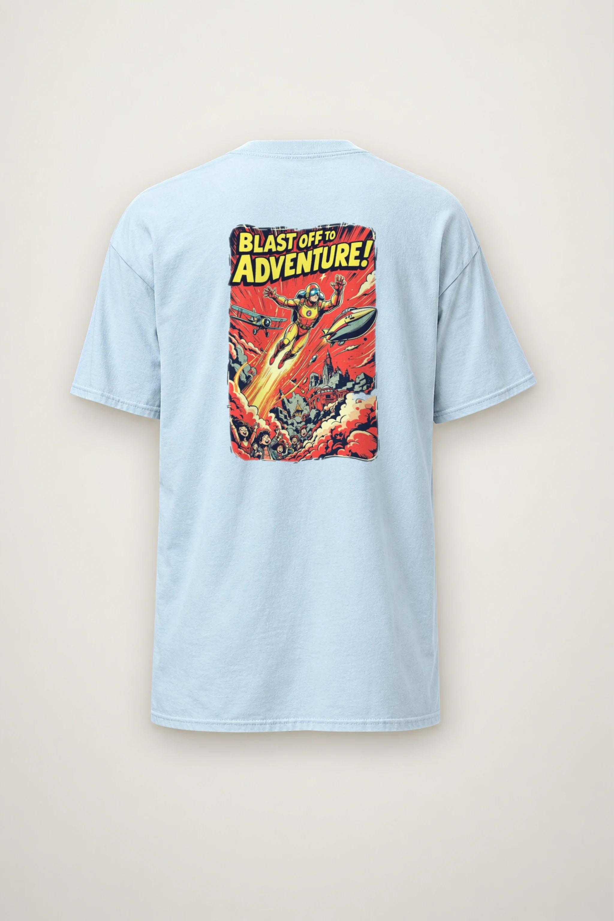 "Blast Off Adventure" Heavyweight Unisex Crewneck T-shirt