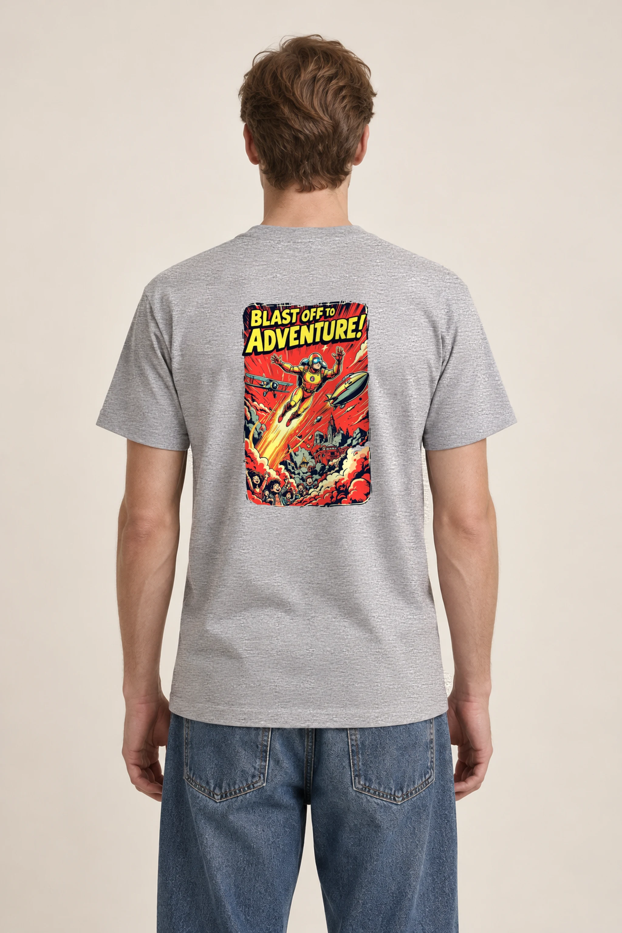 "Blast Off Adventure" Heavyweight Unisex Crewneck T-shirt