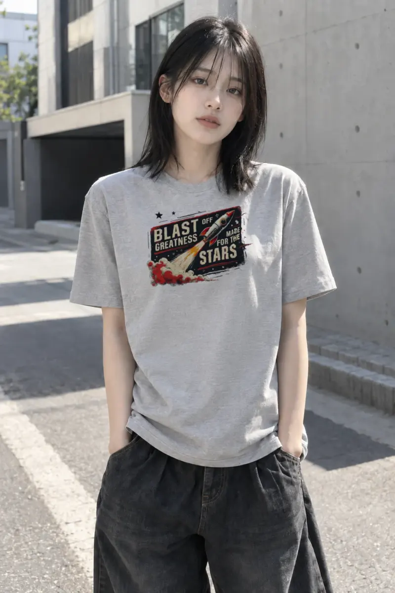 "Blast Off Greatness" Heavyweight Unisex Crewneck T-shirt | Gildan 5000