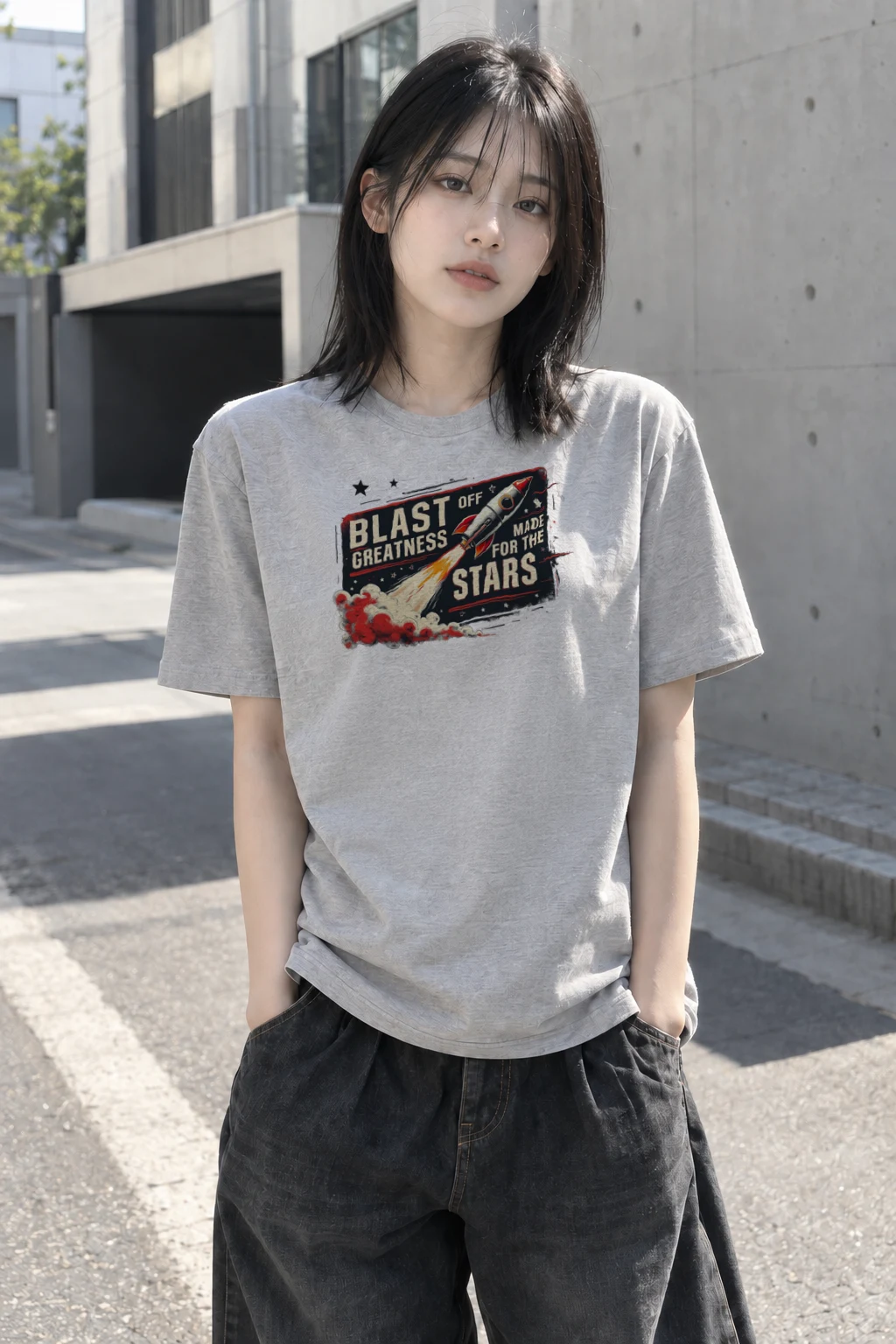 "Blast Off Greatness" Heavyweight Unisex Crewneck T-shirt | Gildan 5000