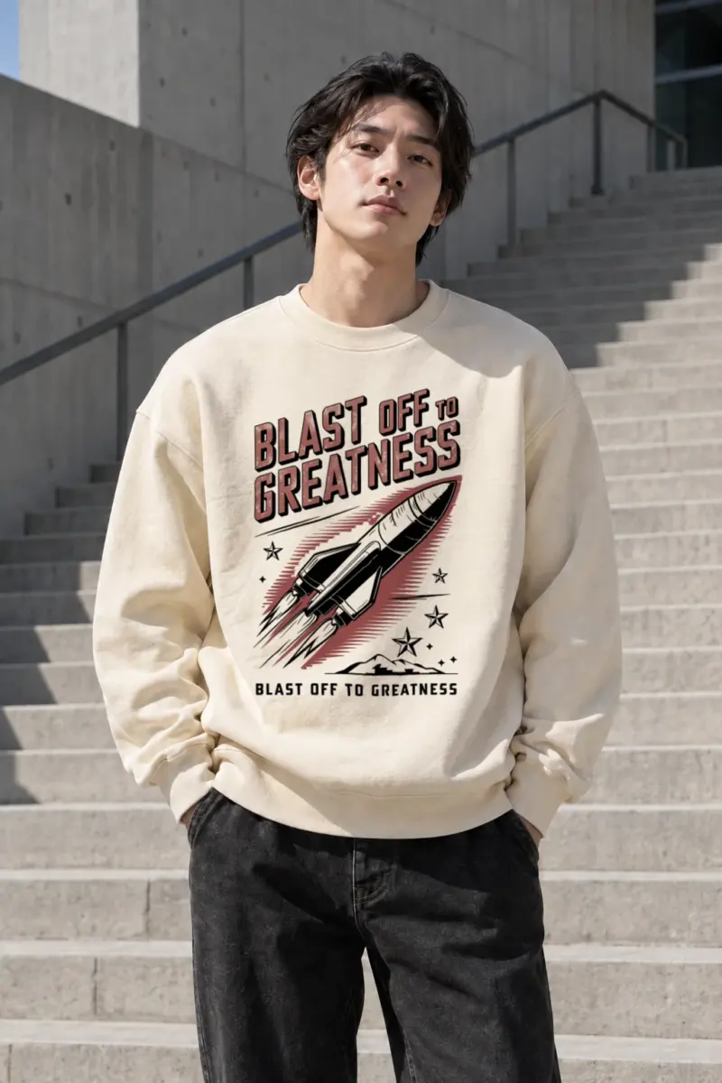 "Blast Off To Greatness" Unisex Sponge Fleece Crewneck Sweatshirt | Bella + Canvas 3901