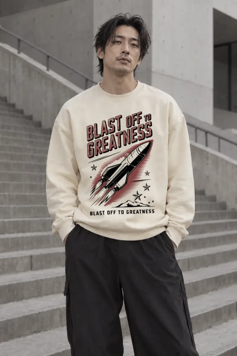 "Blast Off To Greatness" Unisex Sponge Fleece Crewneck Sweatshirt | Bella + Canvas 3901