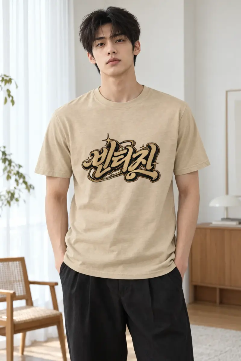 "Blessed Script" Heavyweight Unisex Crewneck T-shirt | Gildan 5000