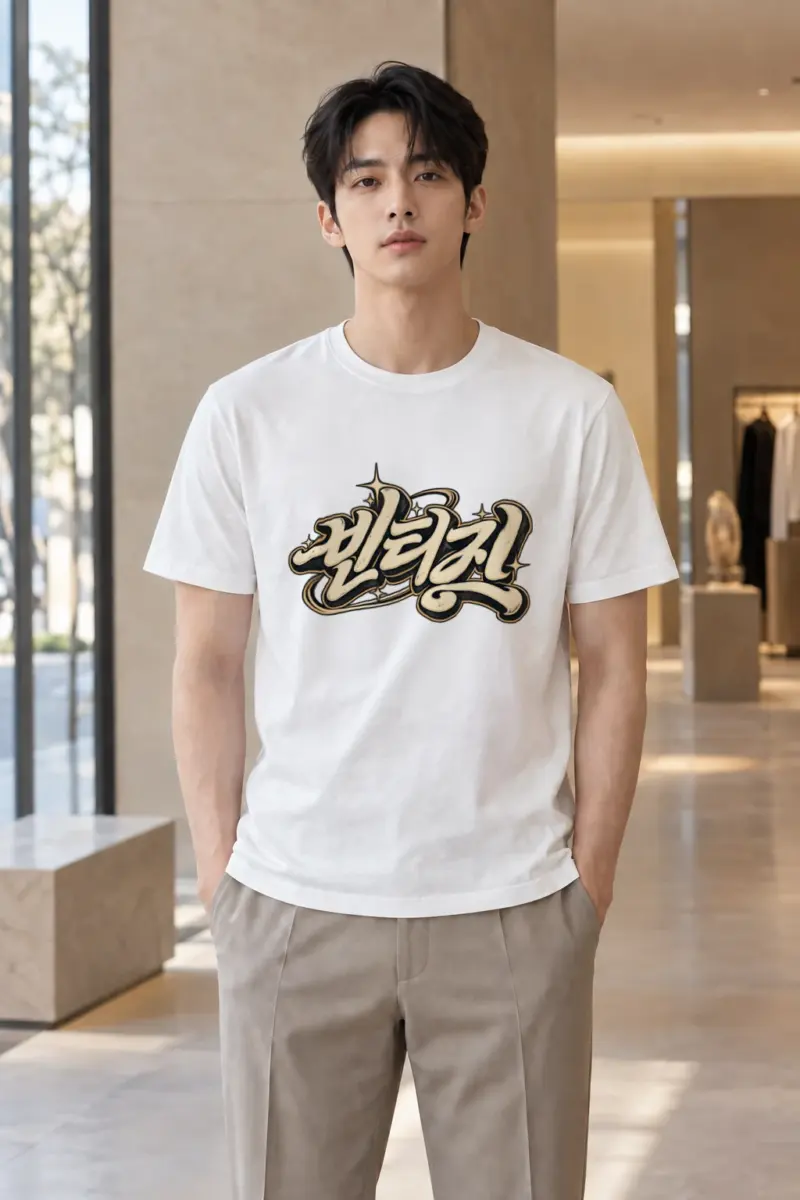 "Blessed Script" Heavyweight Unisex Crewneck T-shirt | Gildan 5000