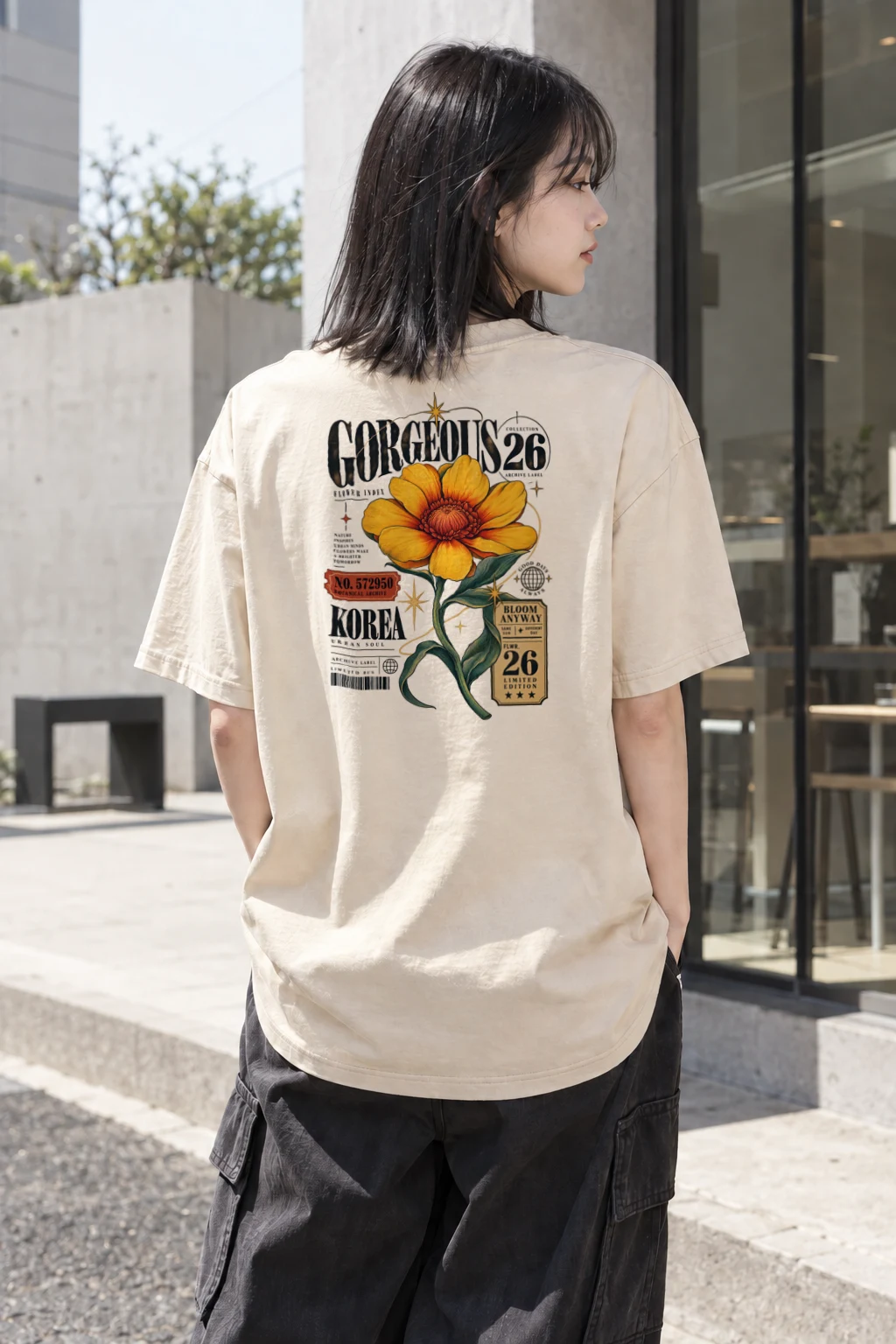 "Bloom Anyway" Heavyweight Unisex Crewneck T-shirt | Gildan 5000