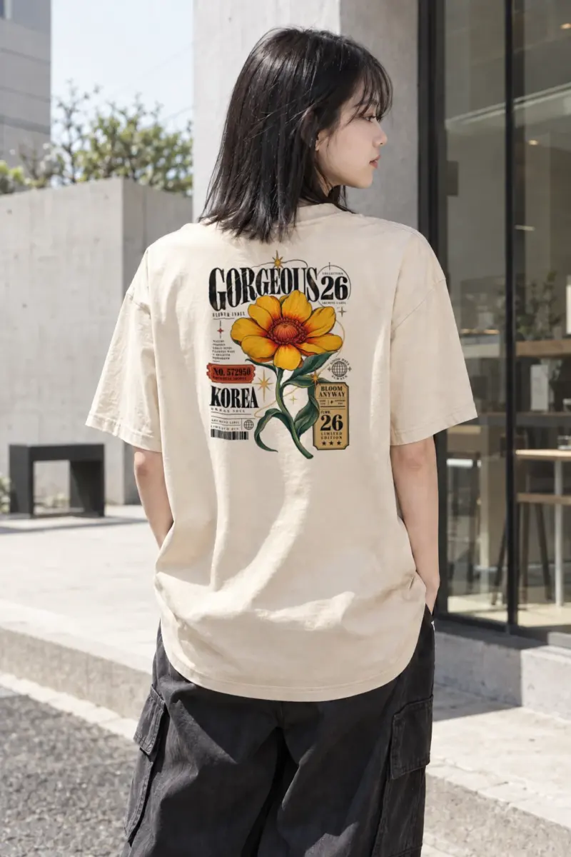 "Bloom Anyway" Heavyweight Unisex Crewneck T-shirt | Gildan 5000