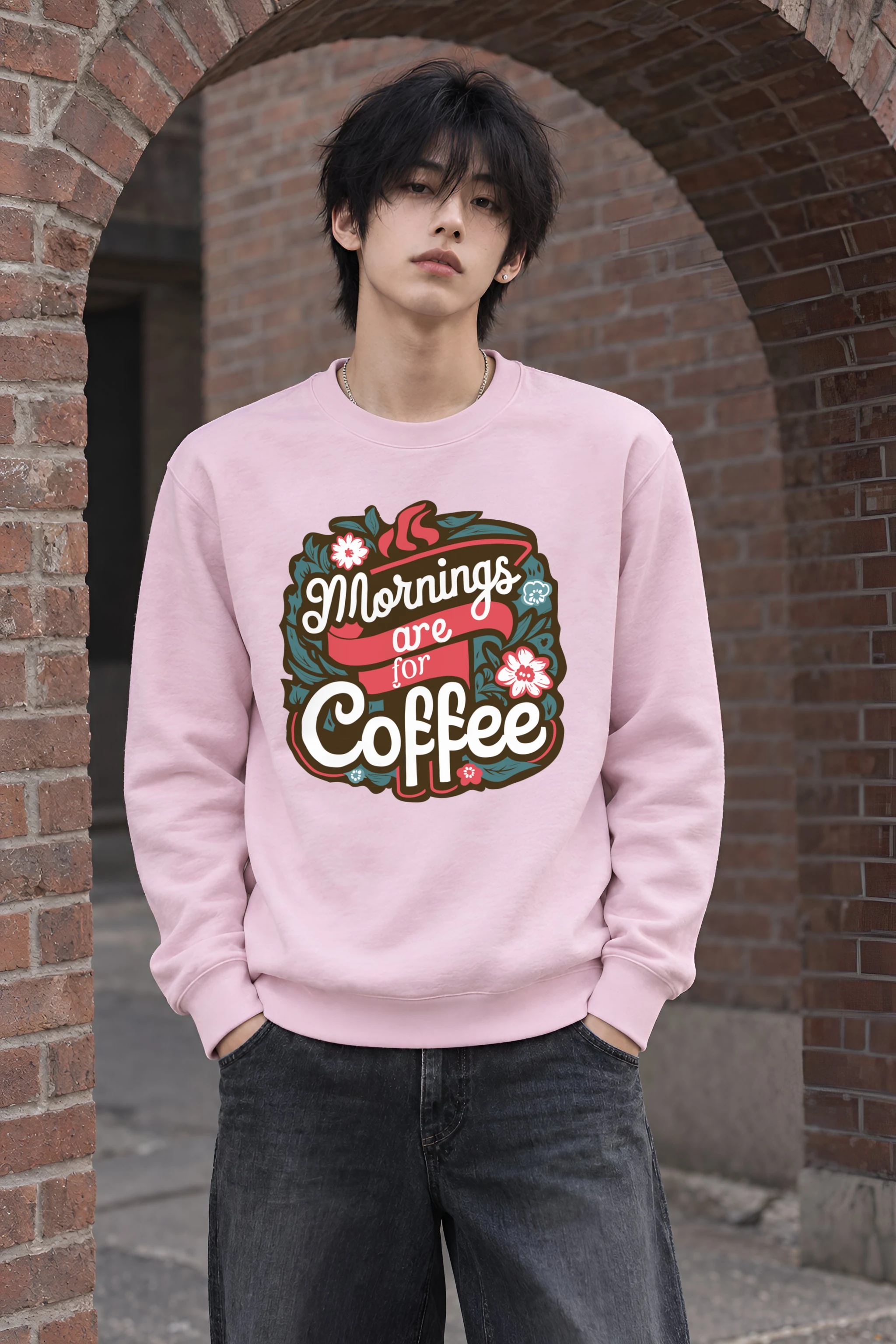 "Bloom Brew Lettering" Heavy Blend Unisex Crewneck Sweatshirt