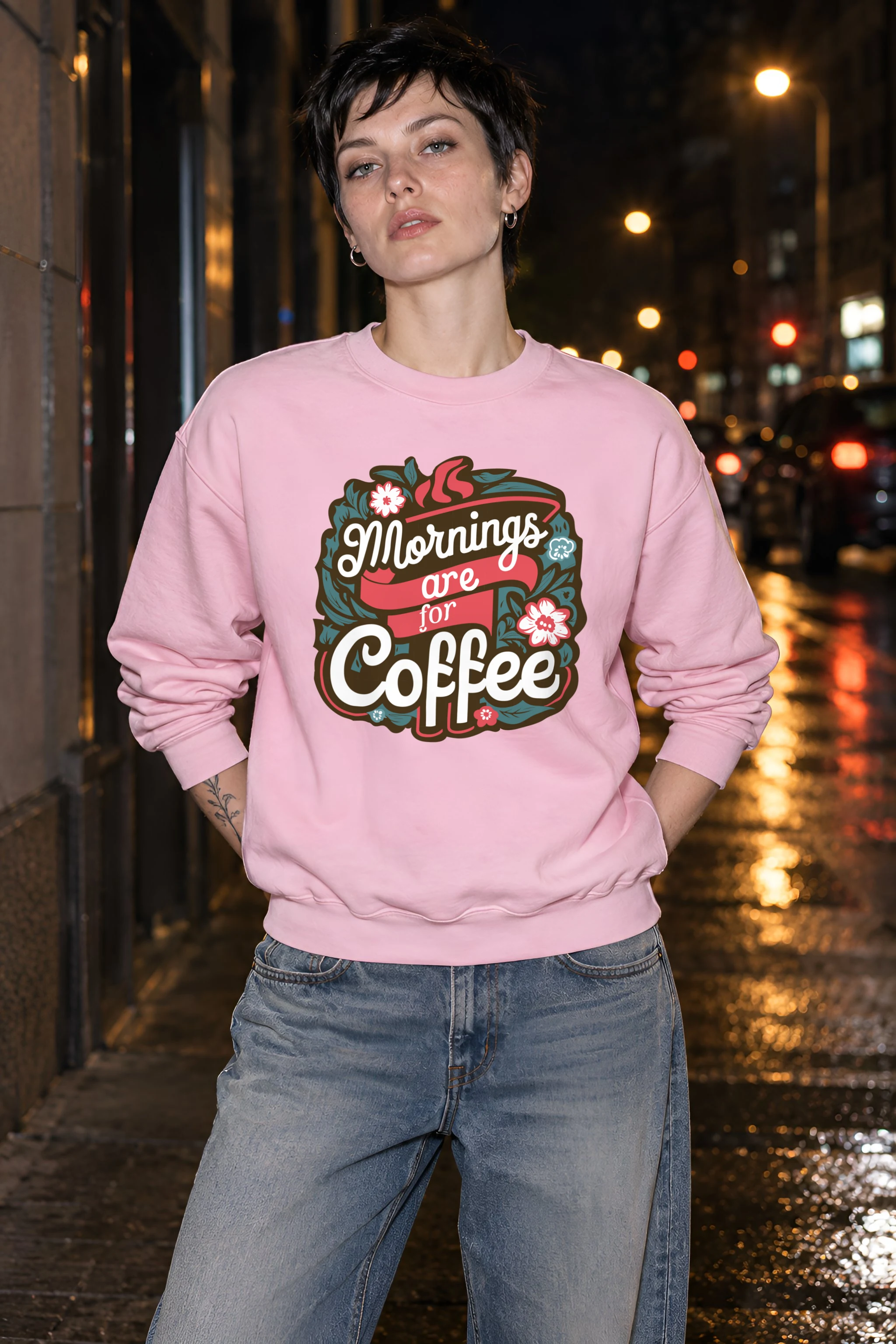 "Bloom Brew Lettering" 1 Crewneck Sweatshirt