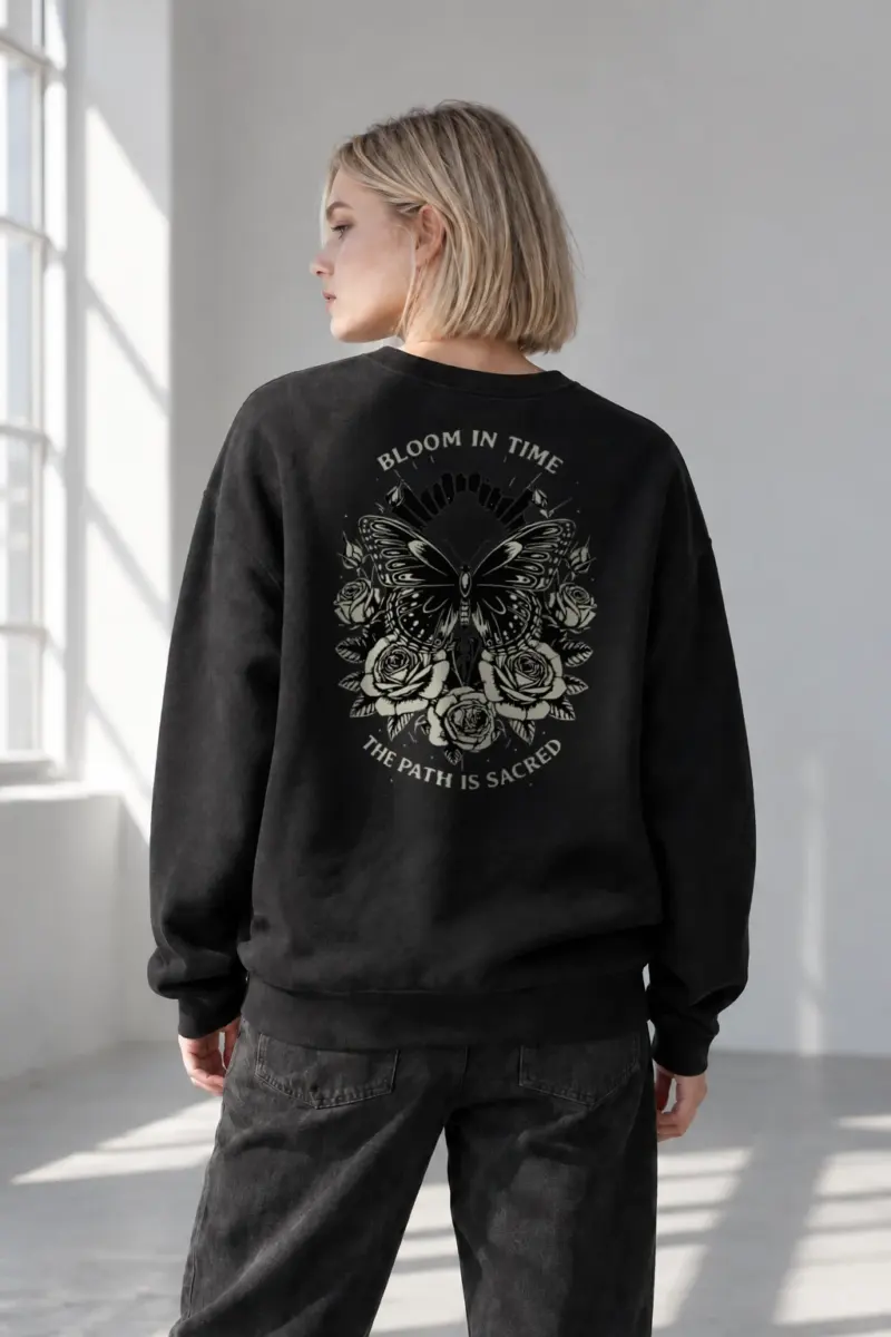 "Bloom In Time" Heavy Blend Unisex Crewneck Sweatshirt | Gildan 18000