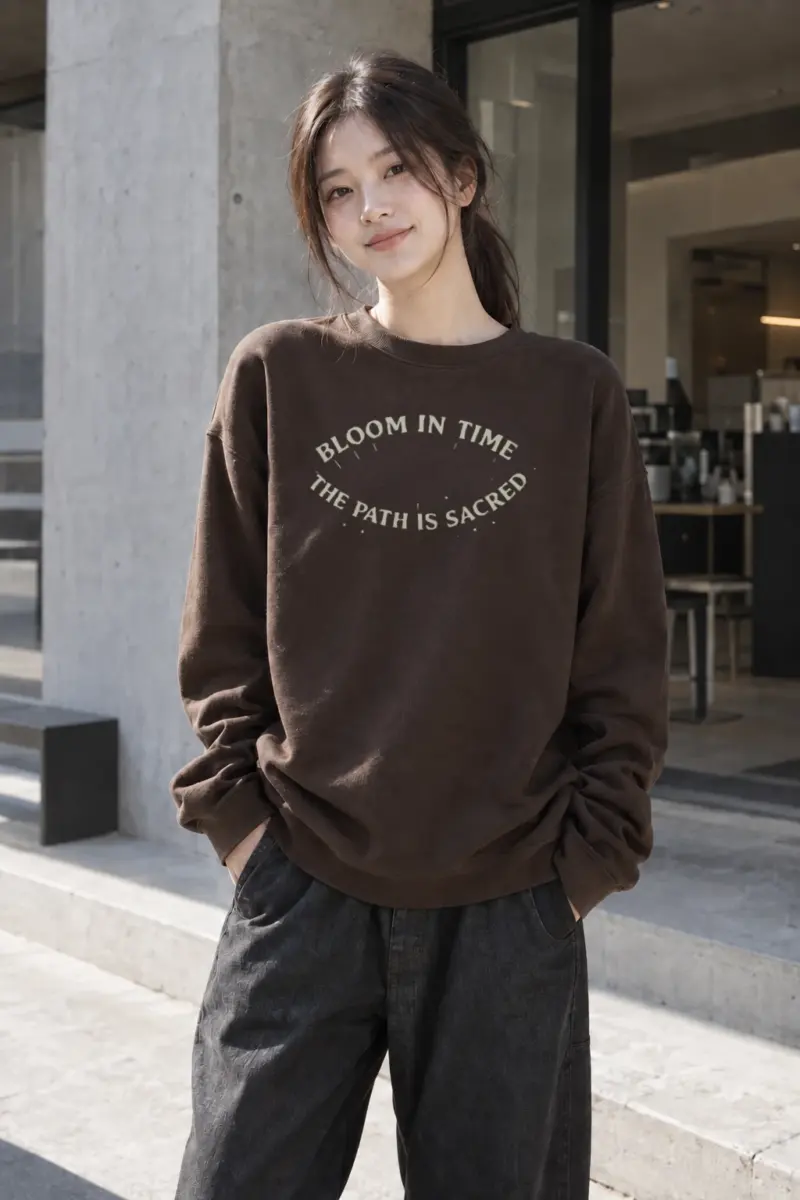 "Bloom In Time" Heavy Blend Unisex Crewneck Sweatshirt | Gildan 18000