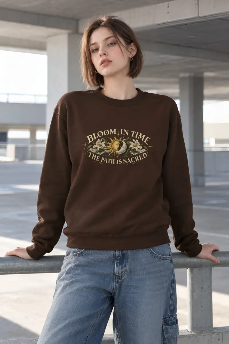 "Bloom In Time" Heavy Blend Unisex Crewneck Sweatshirt