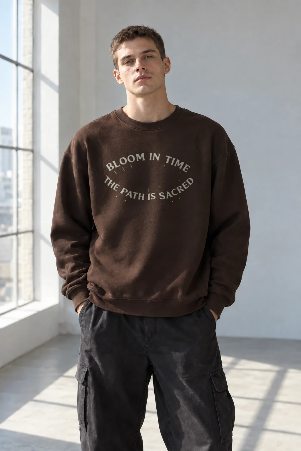 "Bloom In Time" Heavy Blend Unisex Crewneck Sweatshirt | Gildan 18000
