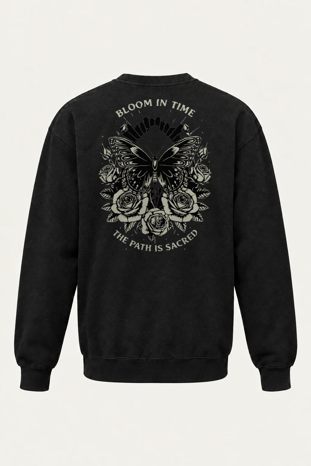 "Bloom In Time" Heavy Blend Unisex Crewneck Sweatshirt | Gildan 18000