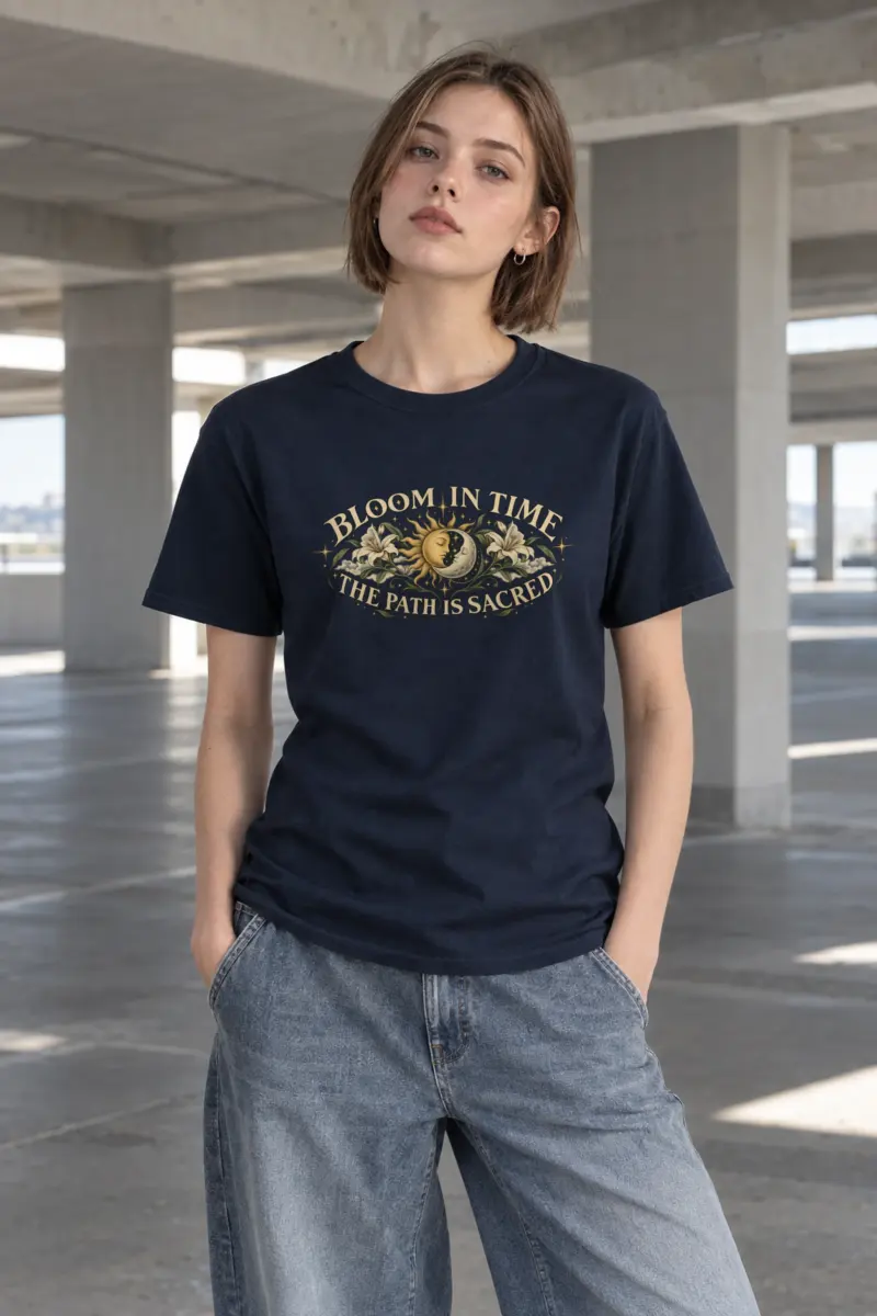 "Bloom In Time" Heavyweight Unisex Crewneck T-shirt